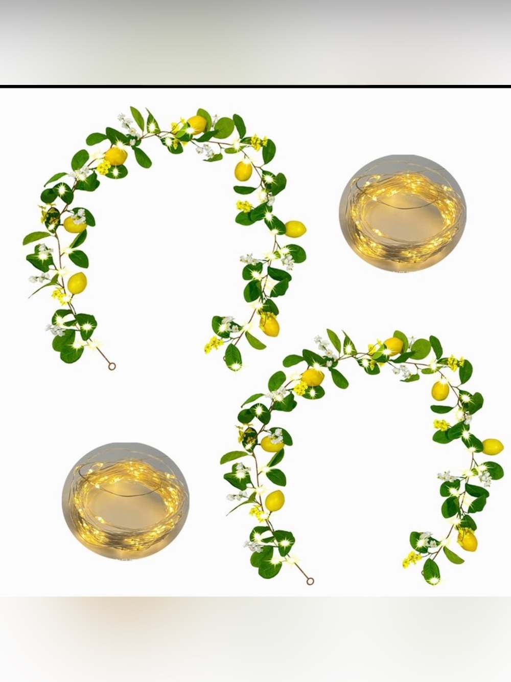 Hamifinee 2Pcs Artificial Lemon Garland